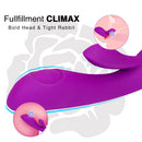 8 Pulsating Mode 2 in 1 Design Clit Rabbit Massager In Purple - xbelo