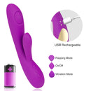 8 Pulsating Mode 2 in 1 Design Clit Rabbit Massager In Purple - xbelo