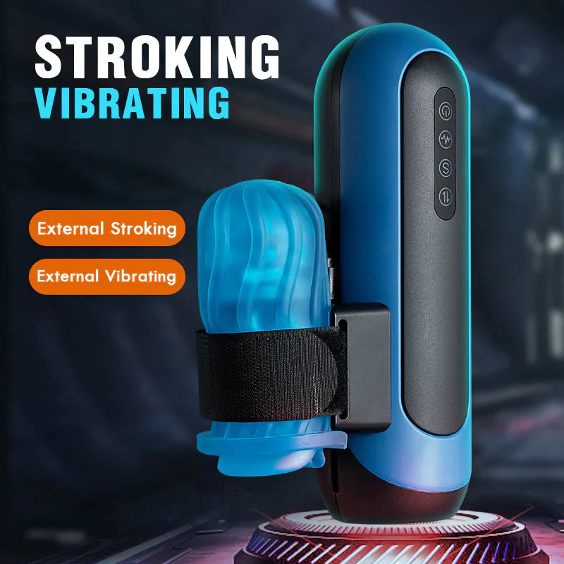 700 Strokes Per Minute 6 Thrusting 10 Vibrating Masturbation Cup