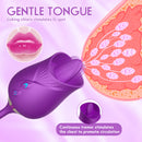 Purple The Rose Toy Tongue Vibrator With Thrusting Dildo - xbelo