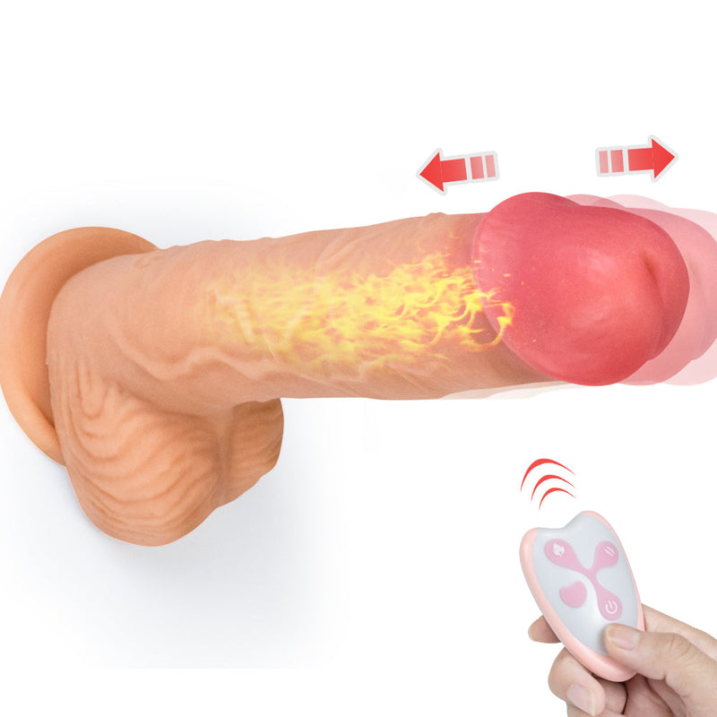 8.46In Thrusting Realistic Dildo Vibrator with 7 Telescopic Modes Heating - xbelo