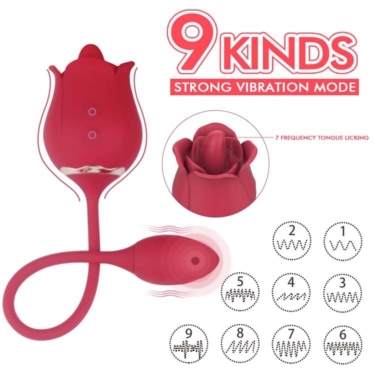 Rose Toy With 9 Tongue Licking Modes Clitoral Vibrator - xbelo