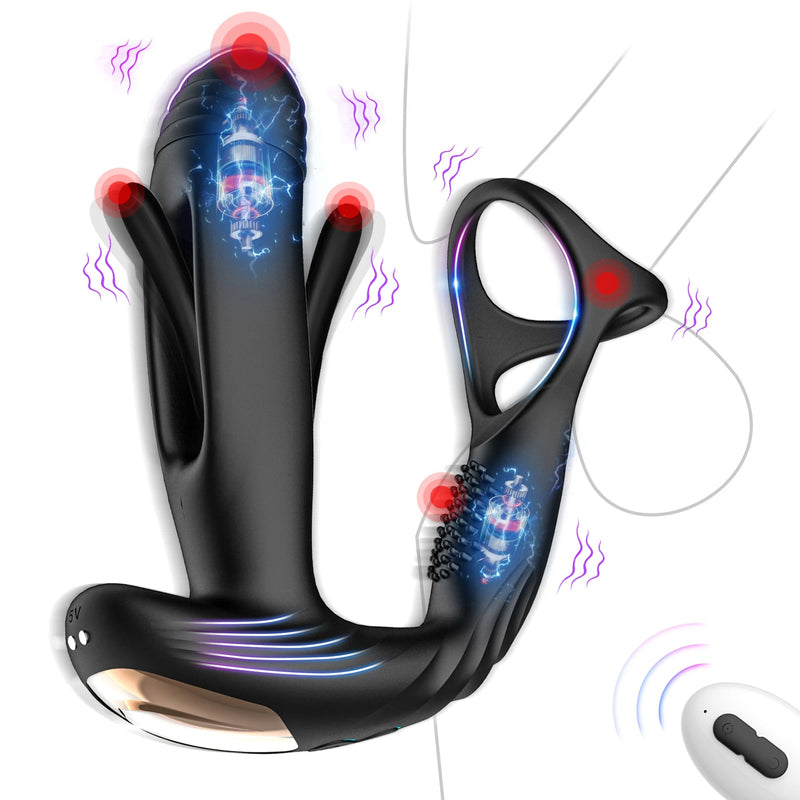 4 in 1 Prostate Massager with 10 Flapping & 10 Vibration