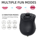 Rends Rose Toy Tongue & Sucking Vibrator Black - xbelo