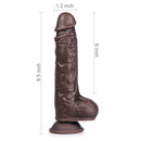 Thrusting & Vibrating Remote Control Silicone Dildo in Brown - xbelo