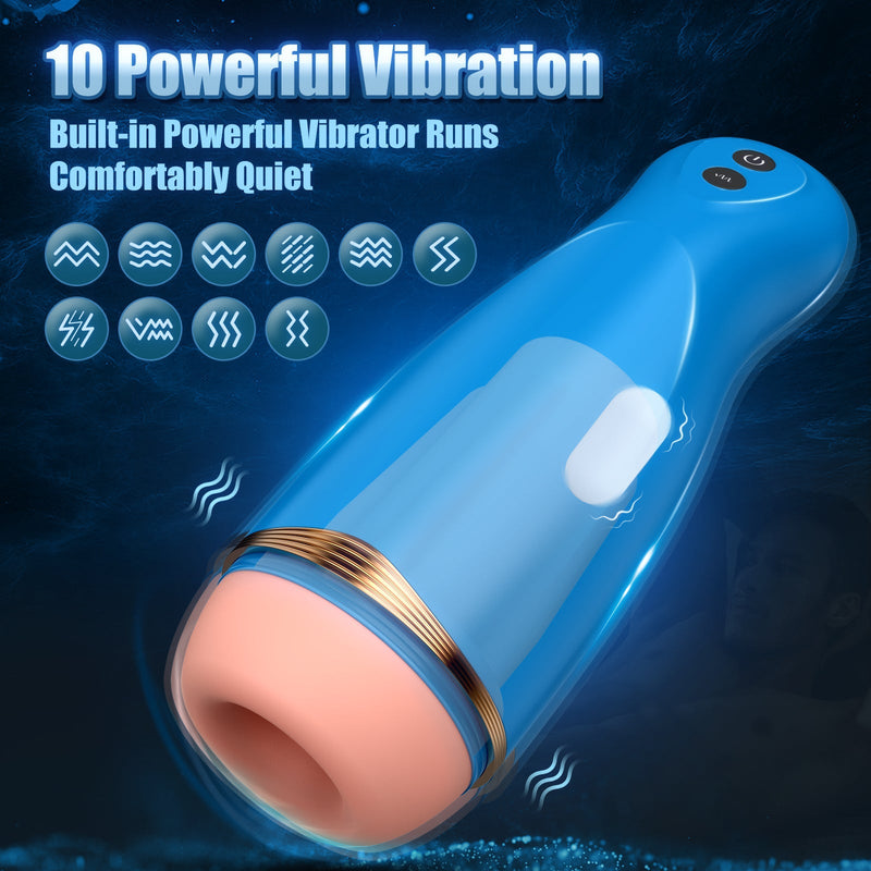Automatic Squeezing 10 Vibration Modes Deep Throat Masturbator - xbelo