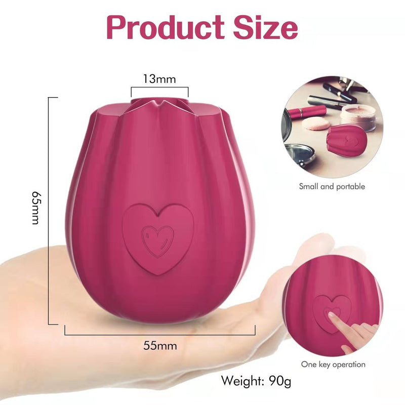 Rose Sucking Vibrator With Heart Shaped Button - xbelo