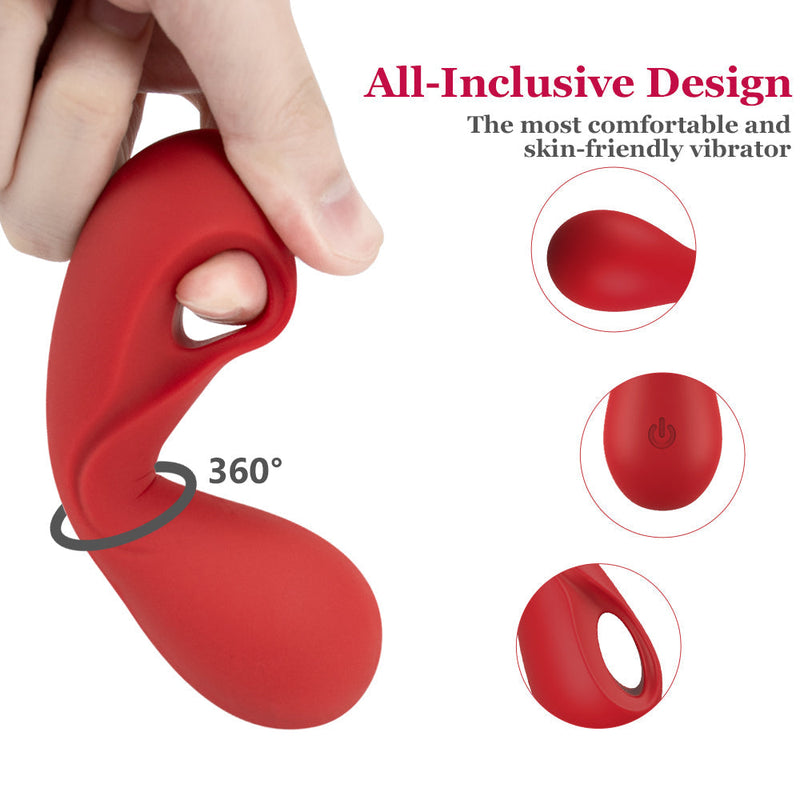 10 Powerful Vibrational Modes Finger Massager in Red - xbelo