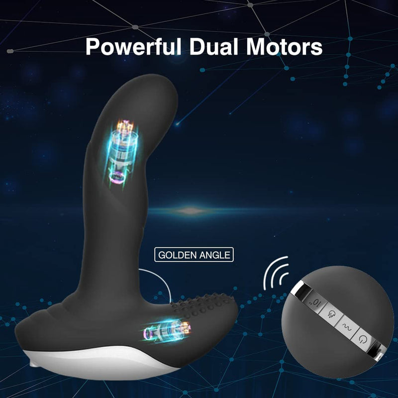 Dual Motors 3 Wiggle & 7 Vibration Modes Prostate Massager Anal Vibrator - xbelo