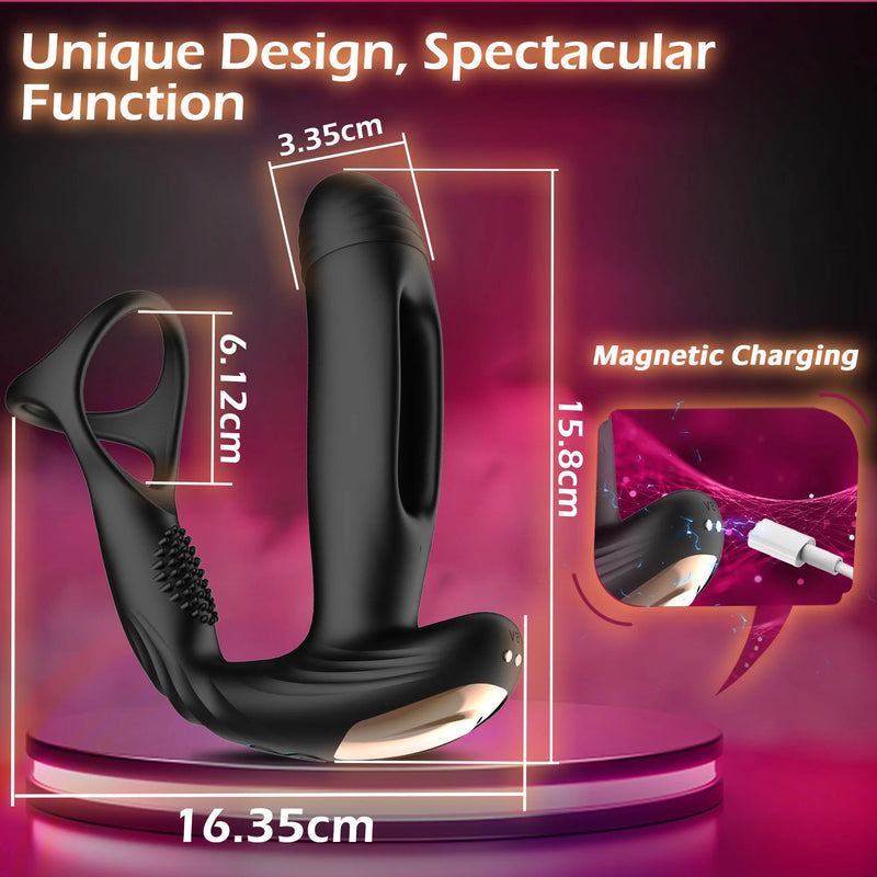 4 in 1 Prostate Massager with 10 Flapping & 10 Vibration