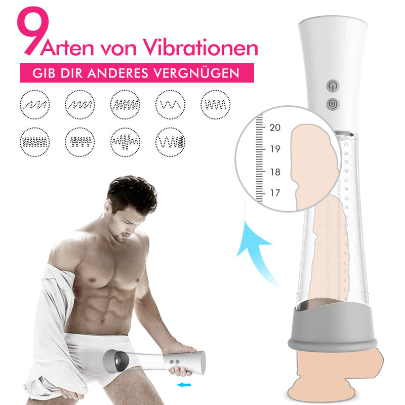 9 Vibration Modes Pressure Vacuum Electric Penis Pump - xbelo
