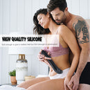 Black 10 Multi-Frequency Silicone Vibrating Dildo with Handle - xbelo