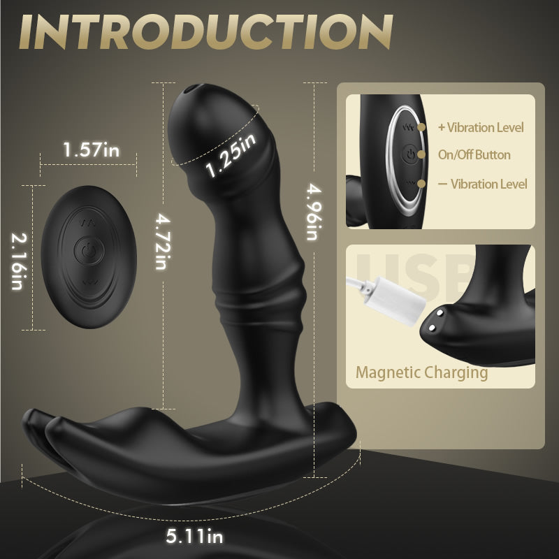 Tango - Variable Speed Vibrating Male Prostate Toy with 180° Adjustable Shaft