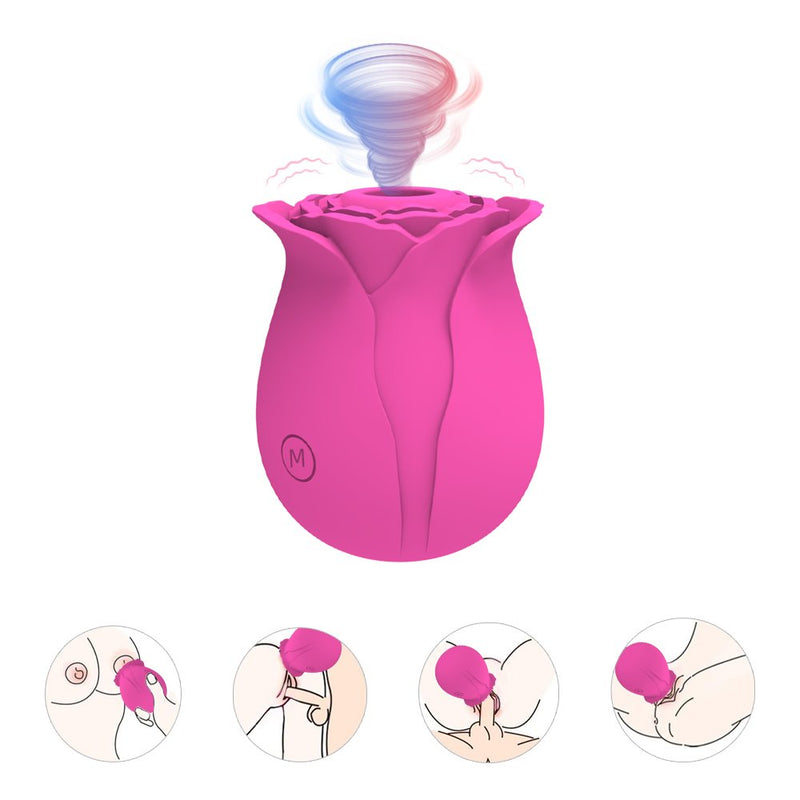 Multicolor Rose Vibrator With 10 Sucking Modes - xbelo