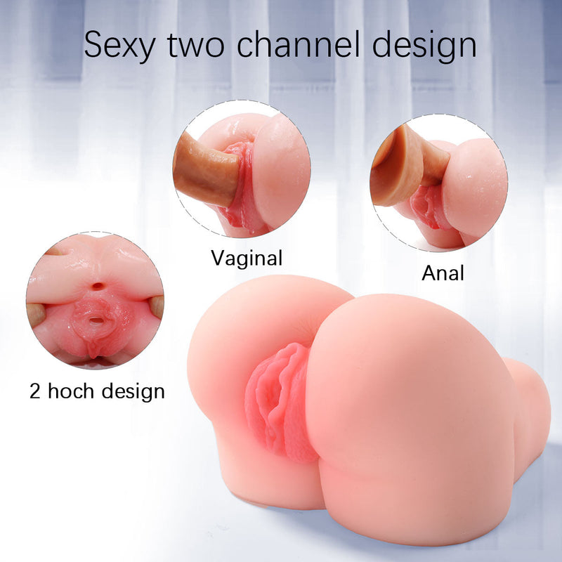 3D Pussy Ass Masturbator With Virgin Vagina And Anal Stroker - xbelo