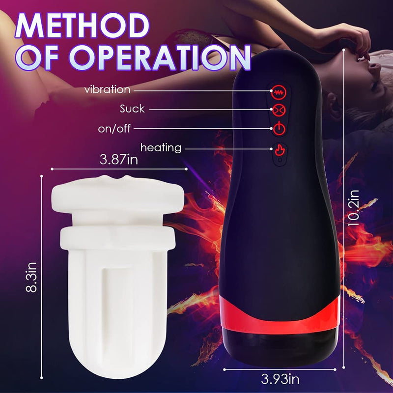 Automatic Sucking Male Masturbator Cup with Heating Suction 5 Vibrations - xbelo