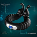 10 Vibration Modes Perineum Massager Dual Penis Ring - xbelo