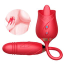 Pink The Rose Toy Tongue Vibrator With Thrusting Dildo - xbelo
