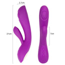8 Pulsating Mode 2 in 1 Design Clit Rabbit Massager In Purple - xbelo