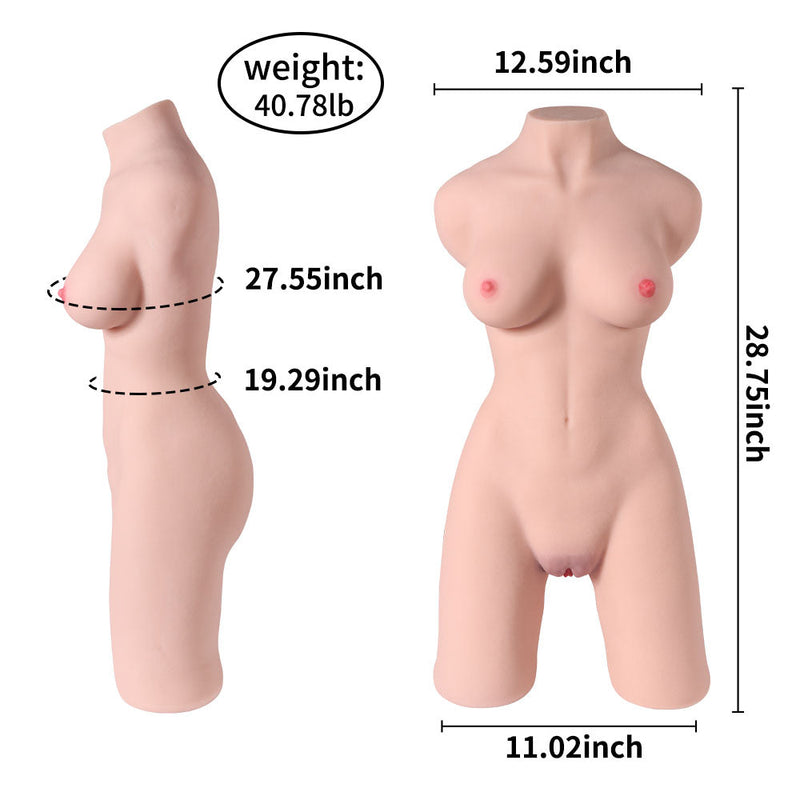 Half Body Torso Sex Doll with Plump Tits 40.78lb - Lauren - xbelo