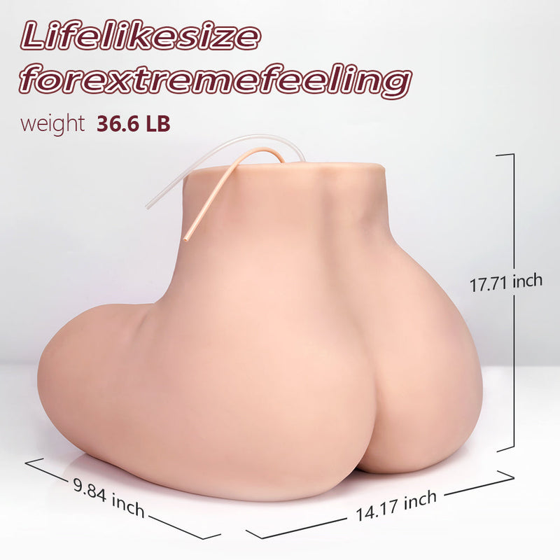 Lifelike Size Automatic Vibrating Sucking Dual Channel Ass Sex Dolls 36.6lb - Ingrid - xbelo