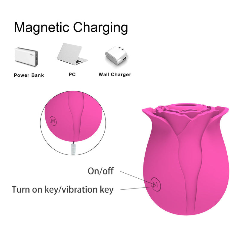 Multicolor Rose Vibrator With 10 Sucking Modes - xbelo