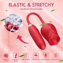 The Rose Toy Tongue Vibrator With Thrusting Dildo - xbelo