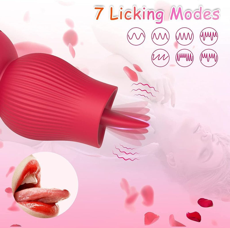 Rose Sucking and Licking Vibrator - xbelo