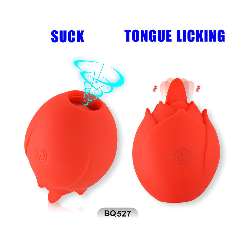 Rose Wireless Remote Control Tongue & Sucking Vibrator - xbelo